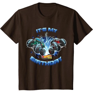 image:imageKids Hot Wheels Monster Trucks  Its My Birthday Smash and Crash TShirtBrown