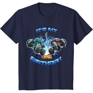 image:imageKids Hot Wheels Monster Trucks  Its My Birthday Smash and Crash TShirtNavy Blue