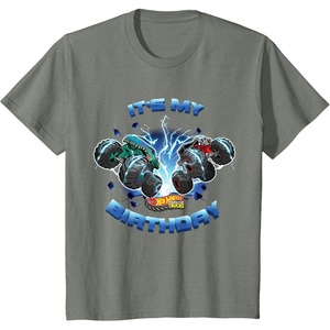 image:imageKids Hot Wheels Monster Trucks  Its My Birthday Smash and Crash TShirtOlive Heather
