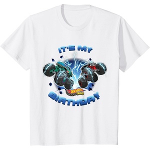 image:imageKids Hot Wheels Monster Trucks  Its My Birthday Smash and Crash TShirtWhite