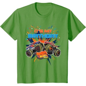 image:imageKids Hot Wheels Monster Trucks  Its My Birthday TShirtGrass Green