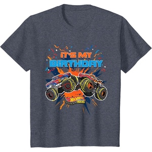 image:imageKids Hot Wheels Monster Trucks  Its My Birthday TShirtHeather Blue
