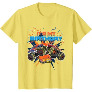image:imageKids Hot Wheels Monster Trucks  Its My Birthday TShirtLemon Yellow