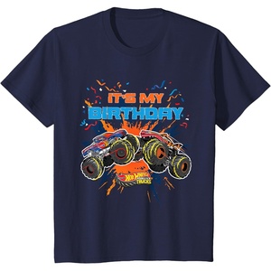 image:imageKids Hot Wheels Monster Trucks  Its My Birthday TShirtNavy Blue