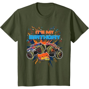 image:imageKids Hot Wheels Monster Trucks  Its My Birthday TShirtOlive Green