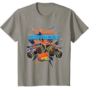 image:imageKids Hot Wheels Monster Trucks  Its My Birthday TShirtSlate Grey