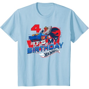image:imageKids Hot Wheels Race Team Its My 4th Birthday TShirtBaby Blue