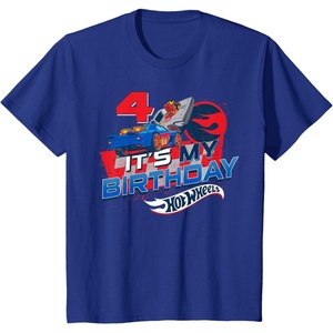 image:imageKids Hot Wheels Race Team Its My 4th Birthday TShirtRoyal Blue