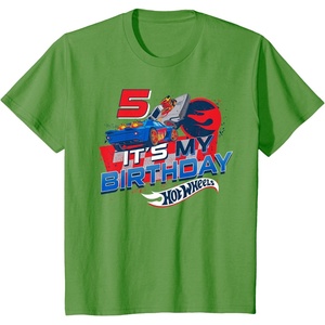 image:imageKids Hot Wheels Race Team Its My 5th Birthday TShirtGrass Green