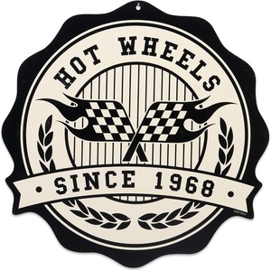 image:imageMattel Hot Wheels Red Muscle Car Since 1968 Embossed Metal SignCream