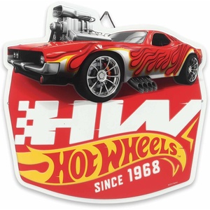 image:imageMattel Hot Wheels Red Muscle Car Since 1968 Embossed Metal SignRedYellow