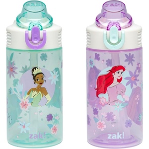 image:imageZak Designs Hot Wheels Sage 16oz LeakProof Straw Kids Water Bottle 2PackDisney Princess Ariel  Cinderella  Jasmine  Moana  Rapunzel  Tiana