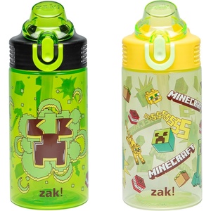 image:imageZak Designs Hot Wheels Sage 16oz LeakProof Straw Kids Water Bottle 2PackMinecraft Creeper