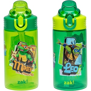 image:imageZak Designs Hot Wheels Sage 16oz LeakProof Straw Kids Water Bottle 2PackTMNT