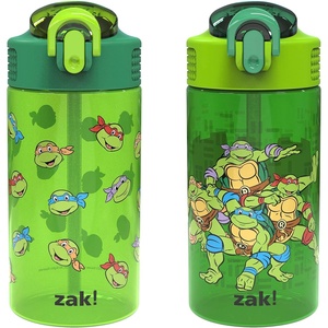 image:imageZak Designs Hot Wheels Sage 16oz LeakProof Straw Kids Water Bottle 2PackTeenage Mutant Ninja Turtles