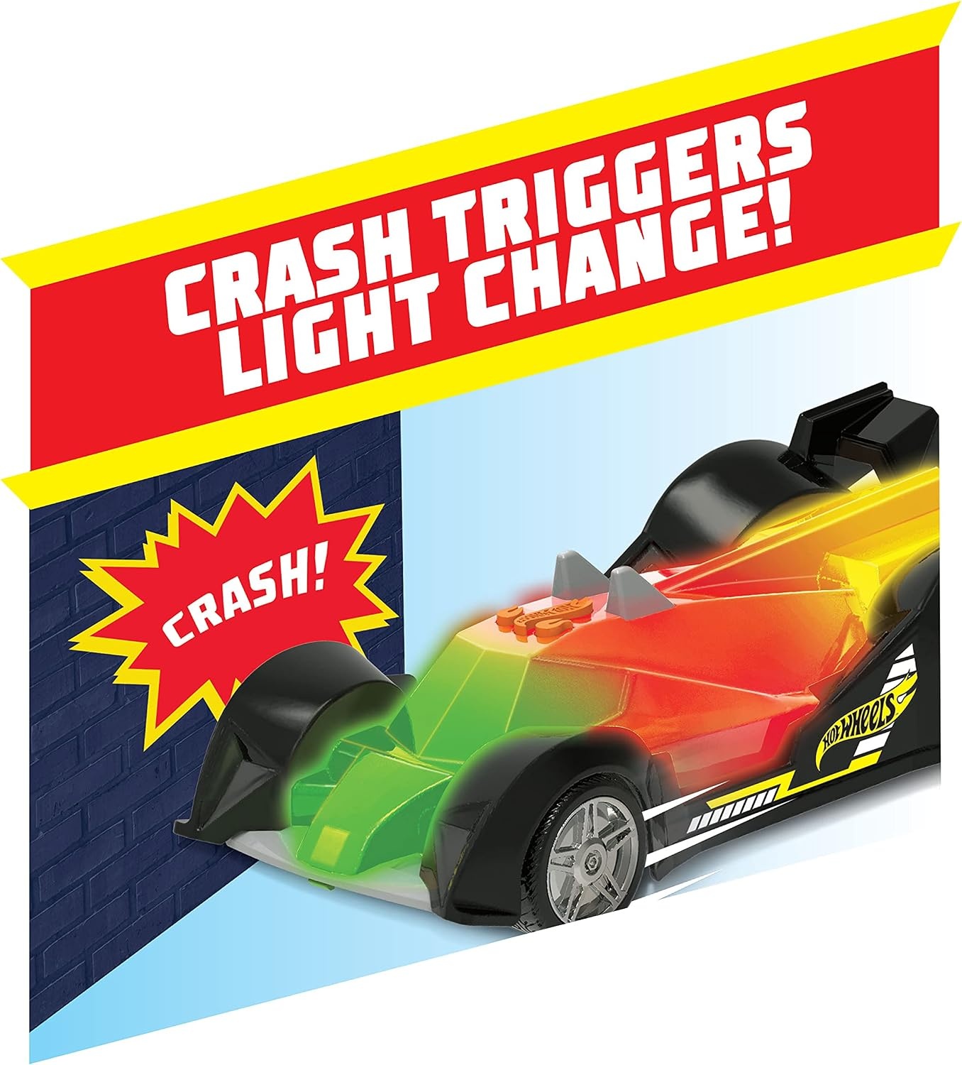 image:imageHot Wheels Color Crashers Cyber Speeder Vehicle 10Inch Blue Motorized Toy Car with Lights and Realistic Racing Sounds Kids Toys for Ages 3 Up by Just PlayRed