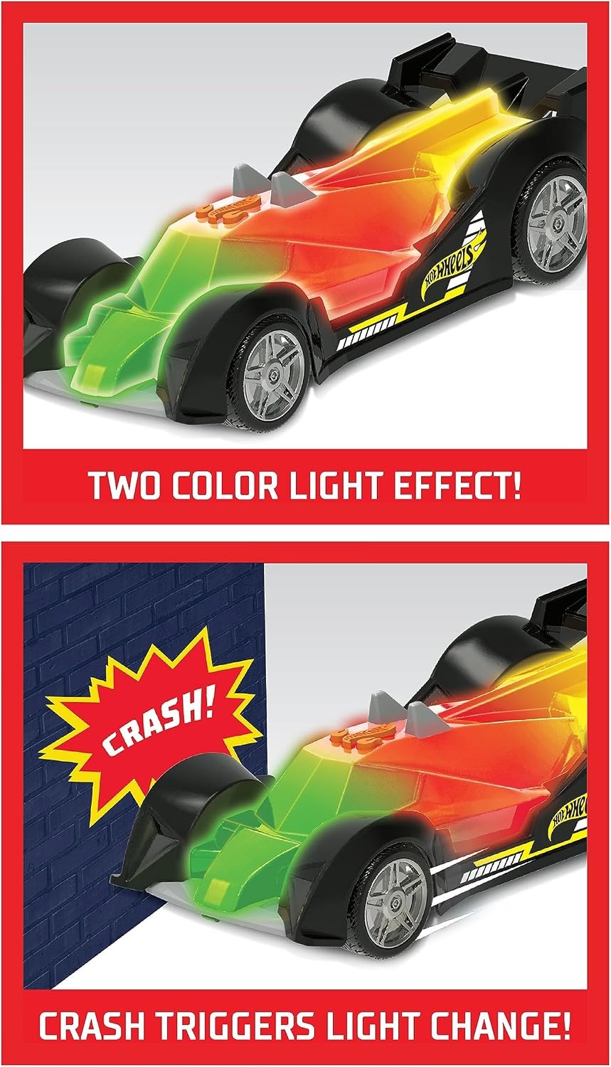 image:imageHot Wheels Color Crashers Cyber Speeder Vehicle 10Inch Blue Motorized Toy Car with Lights and Realistic Racing Sounds Kids Toys for Ages 3 Up by Just PlayRed