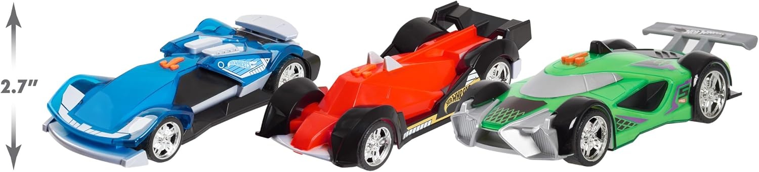 image:imageHot Wheels Color Crashers Cyber Speeder Vehicle 10Inch Blue Motorized Toy Car with Lights and Realistic Racing Sounds Kids Toys for Ages 3 Up by Just PlayGreen