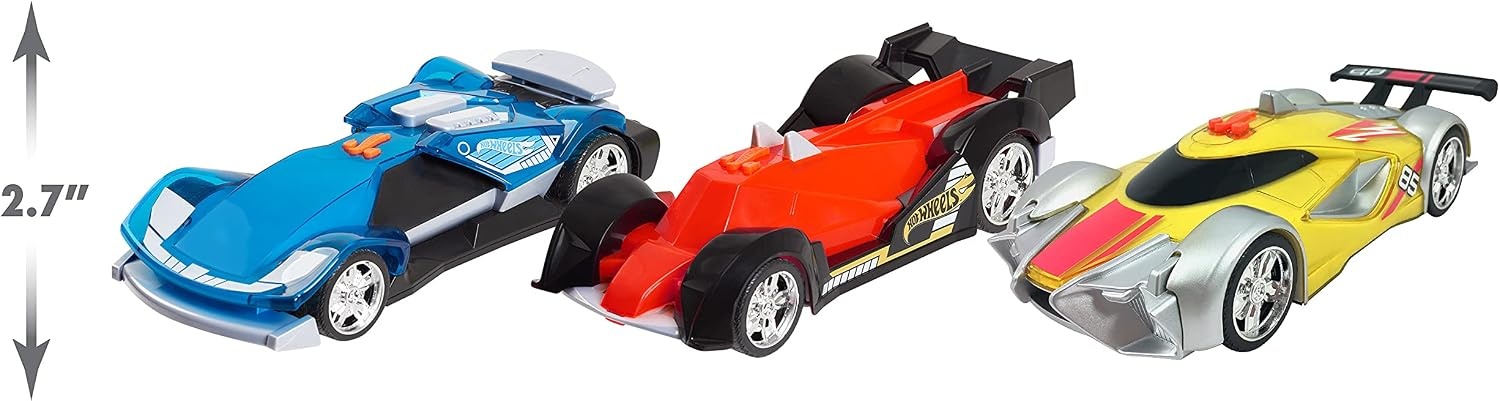 image:imageHot Wheels Color Crashers Cyber Speeder Vehicle 10Inch Blue Motorized Toy Car with Lights and Realistic Racing Sounds Kids Toys for Ages 3 Up by Just PlayBlue