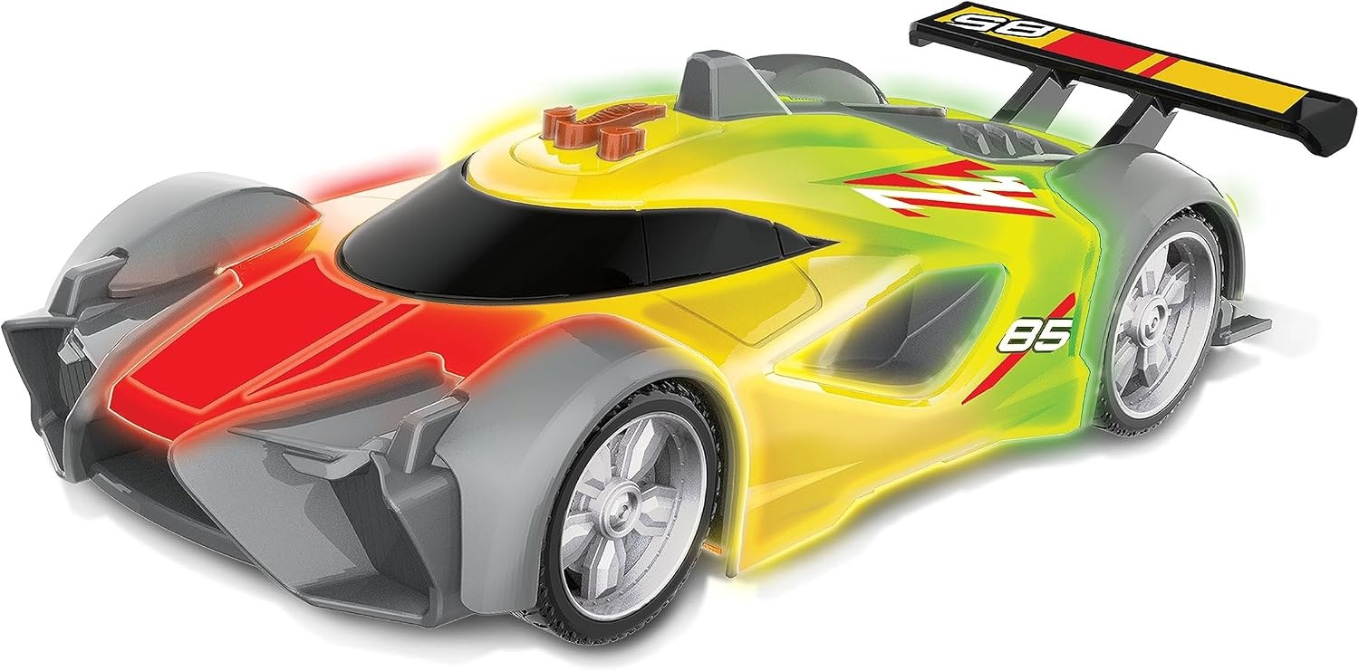 image:imageHot Wheels Color Crashers Cyber Speeder Vehicle 10Inch Blue Motorized Toy Car with Lights and Realistic Racing Sounds Kids Toys for Ages 3 Up by Just PlayYellow