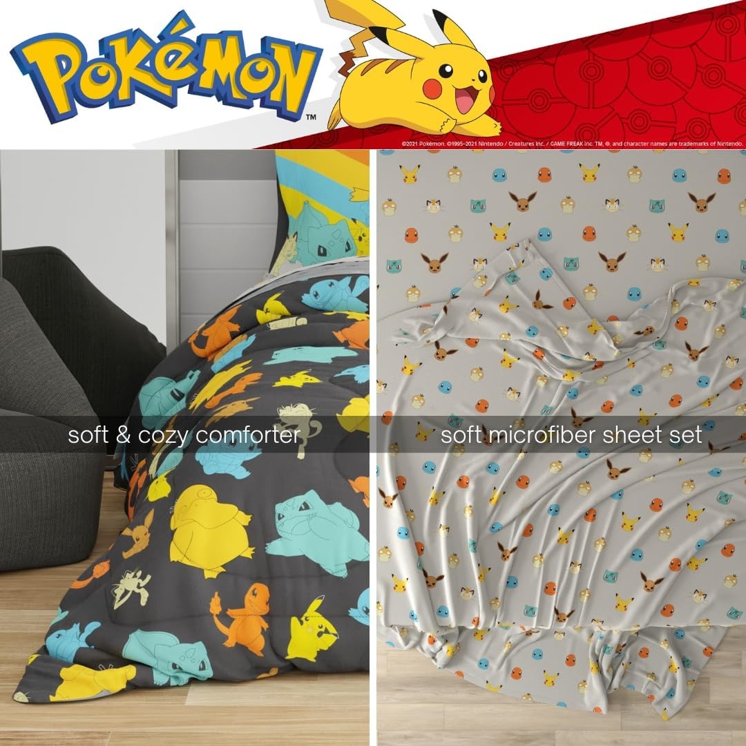 image:imageHot Wheels Girls Kids Bedding Super Soft Comforter and Sheet Set with Sham 5 Piece Twin Size Officially Licensed Product By FrancoPokemon Color Lines