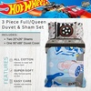 image:imageHot Wheels Kids Bedding Super Soft Premium Organic Cotton Duvet Cover with Sham 3 Piece Full Size Officially Licensed Product By FrancoHot Wheels