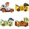image:imageHot Wheels RacerVerse Set of 4 DieCars 164 Scale Toy Cars Optimized for Driving on Tracks with Pop Culture Characters as DriversJurassic World