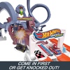 image:imageHot Wheels RacerVerse SpiderMans WebSlinging Speedway Track Set with Hot Wheels Racers SpiderMan amp Black Panther MultiLap Race to Escape Doc OckTrack Set
