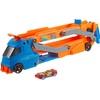 image:imageHot Wheels Transporter Truck Mobile Playset Large Loop Collapsible Launcher Room for 18 DieCast 116 Vehicles Ages 3 and UpMulticolour