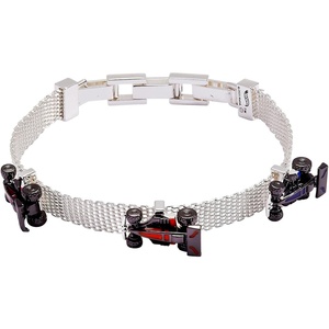 image:imageAlex and Ani Hot Wheels Bracelets  Moveable Enamel Charms Checkered Flag Motif Adjustable Stackable Designs Ideal Gift for WomenMoveable Racecar Mesh Bracelet