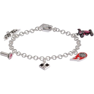 image:imageAlex and Ani Hot Wheels Bracelets  Moveable Enamel Charms Checkered Flag Motif Adjustable Stackable Designs Ideal Gift for WomenRacecar Toggle Charm Bracelet