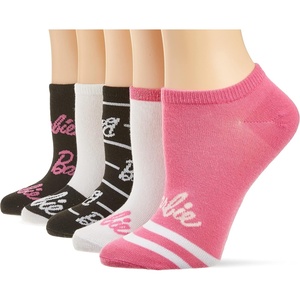 image:imageBarbie Womens Classic 5 Pack No Show Ankle SocksWhite Assorted
