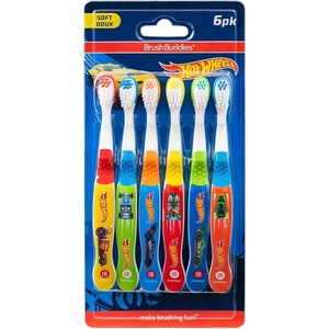 image:imageBrush Buddies Hot Wheels Manual Toothbrushes for Kids  3 Pack  Soft Bristled Childrens Toothbrushes with Fun MultiColored Designs AntiSlip Grip Handles Perfect for Toddlers Home Use or TravelMulticolor