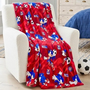 image:imageFranco Kids Bedding Super Soft Micro Raschel Throw 46 in x 60 in Hot WheelsSonic the Hedgehog Soccer