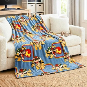 image:imageFranco Kids Bedding Super Soft Micro Raschel Throw 46 in x 60 in Hot WheelsSuper Mario Big Bowser