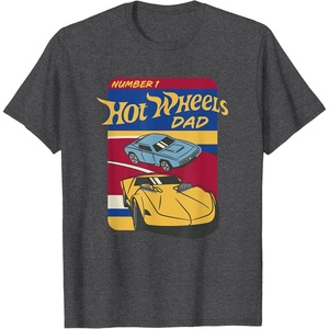 image:imageHot Wheels  Fathers Day Number 1 Dad TShirtDark Heather Grey