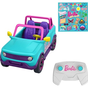 image:imageHot Wheels Barbie RC Toy Car RemoteControl Pink Convertible Can Hold 2 Barbie Fashion Dolls amp Trunk Opens for Storage Sticker Sheet for CustomizingSUV