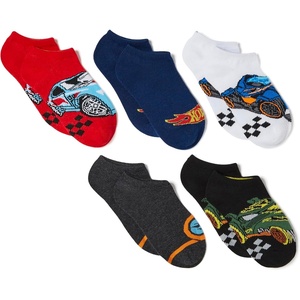 image:imageHot Wheels Boys Race Car 5 Pack No Show Ankle SocksRed Assorted