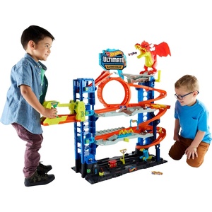image:imageHot Wheels City Ultimate Garage Track Set with 2 DieCast Toy Cars amp CarEating Dragon Stores 50 Vehicles 4 LevelsGarage