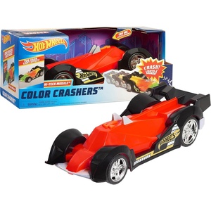 image:imageHot Wheels Color Crashers Cyber Speeder Vehicle 10Inch Blue Motorized Toy Car with Lights and Realistic Racing Sounds Kids Toys for Ages 3 Up by Just PlayRed