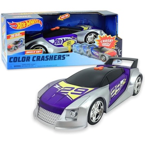image:imageHot Wheels Color Crashers Cyber Speeder Vehicle 10Inch Blue Motorized Toy Car with Lights and Realistic Racing Sounds Kids Toys for Ages 3 Up by Just PlayBlue