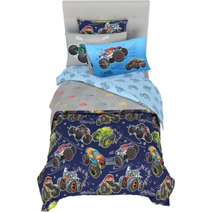 image:imageHot Wheels Girls Kids Bedding Super Soft Comforter and Sheet Set with Sham 5 Piece Twin Size Officially Licensed Product By FrancoHot Wheels X Monster Trucks