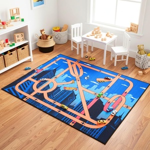 image:imageHot Wheels Interactive Play Area Rug 69 x 52 Inch Large Kids Race Track Playmat with NonSlip Backing for Bedroom amp Playroom 100 Officially Licensed Product by FrancoHot Wheels