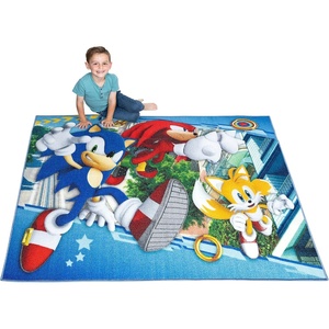 image:imageHot Wheels Interactive Play Area Rug 69 x 52 Inch Large Kids Race Track Playmat with NonSlip Backing for Bedroom amp Playroom 100 Officially Licensed Product by FrancoSonic the Hedgehog