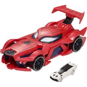 image:imageHot Wheels Marvel SpiderMan WebCar Launcher with MovementActivated Eyes amp 164 Scale Toy Character CarSpiderMan WebCar Launcher