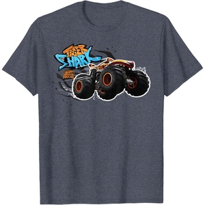 image:imageHot Wheels Monster Trucks  Tiger Shark TShirtHeather Blue