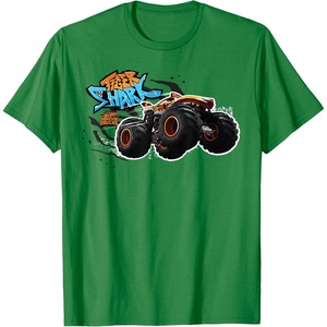 image:imageHot Wheels Monster Trucks  Tiger Shark TShirtKelly Green