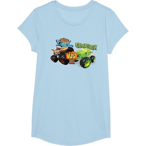 image:imageHot Wheels Monster Trucks  Tiger Shark vs Gunkster TShirtBaby Blue