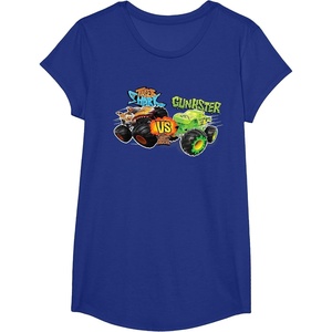 image:imageHot Wheels Monster Trucks  Tiger Shark vs Gunkster TShirtRoyal Blue