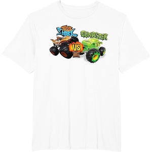 image:imageHot Wheels Monster Trucks  Tiger Shark vs Gunkster TShirtWhite